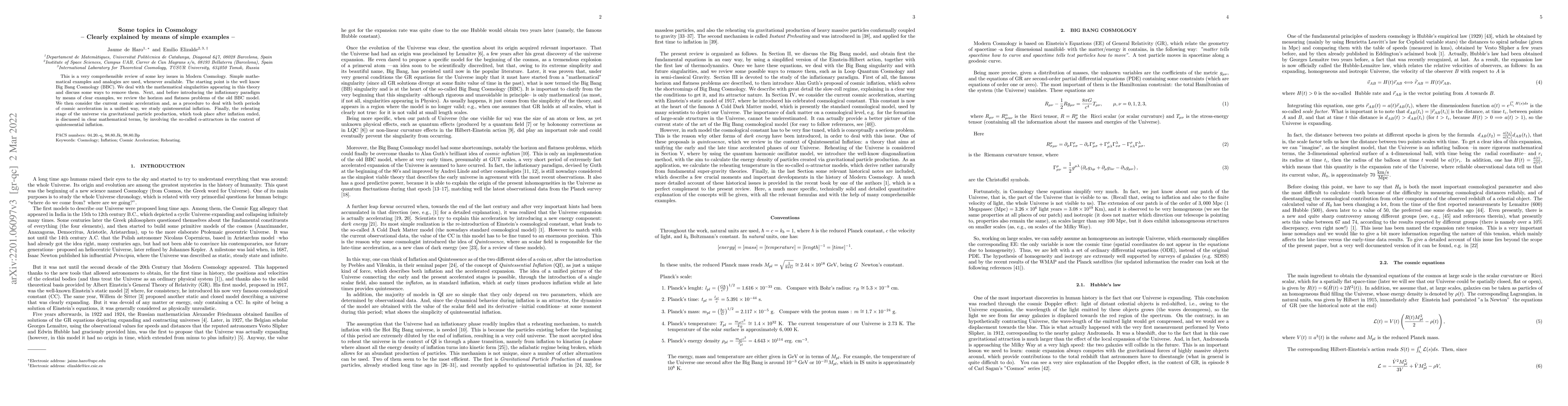 Thumbnail for Some topics in Cosmology -- Clearly explained by means of simple
  examples --