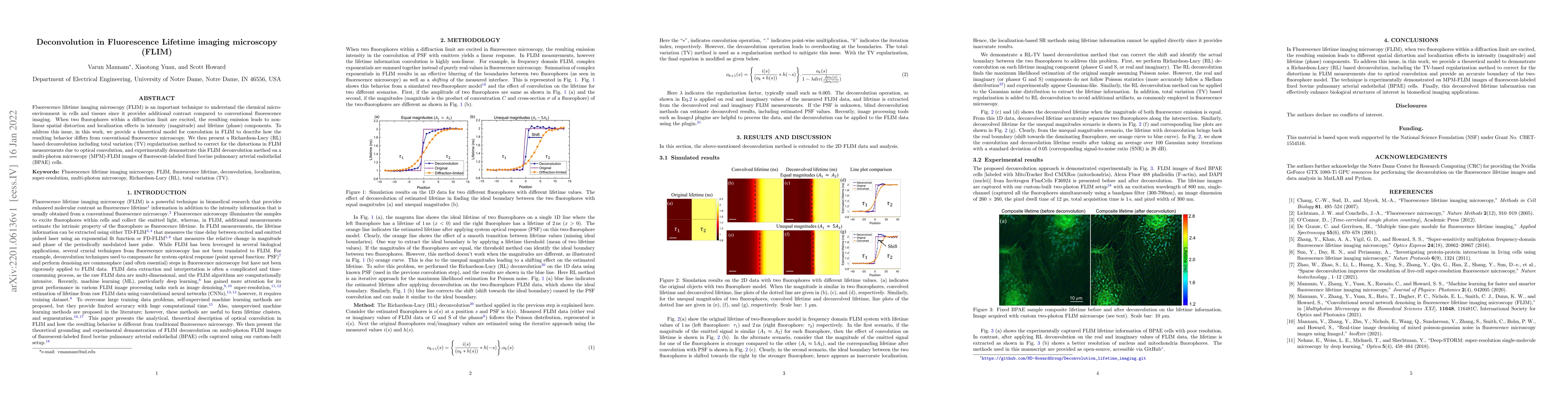 Thumbnail for Deconvolution in Fluorescence Lifetime imaging microscopy (FLIM)