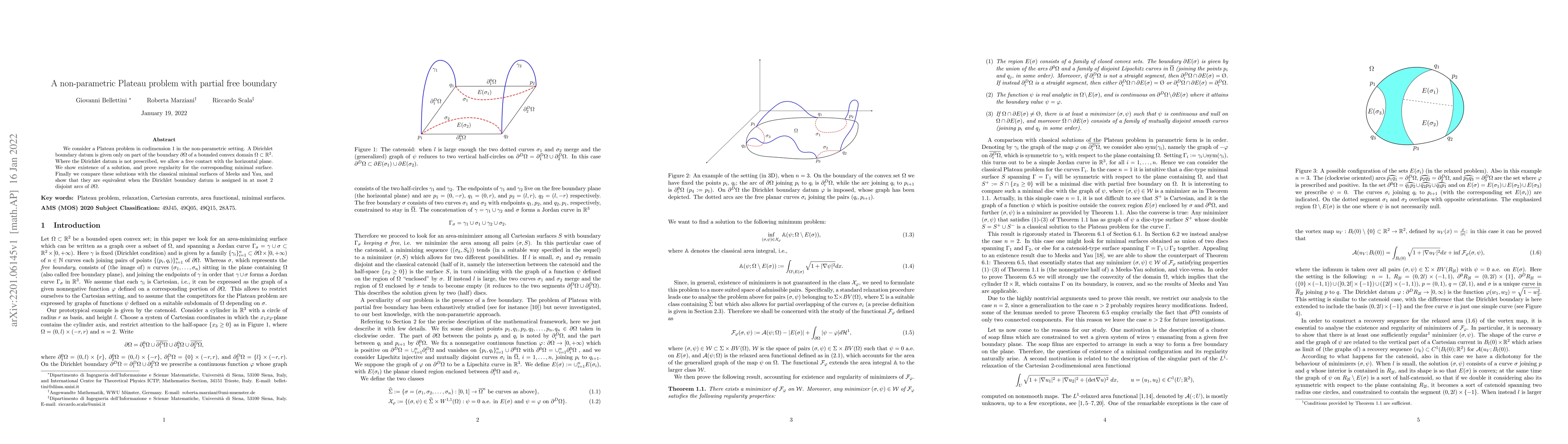 Thumbnail for A non-parametric Plateau problem with partial free boundary