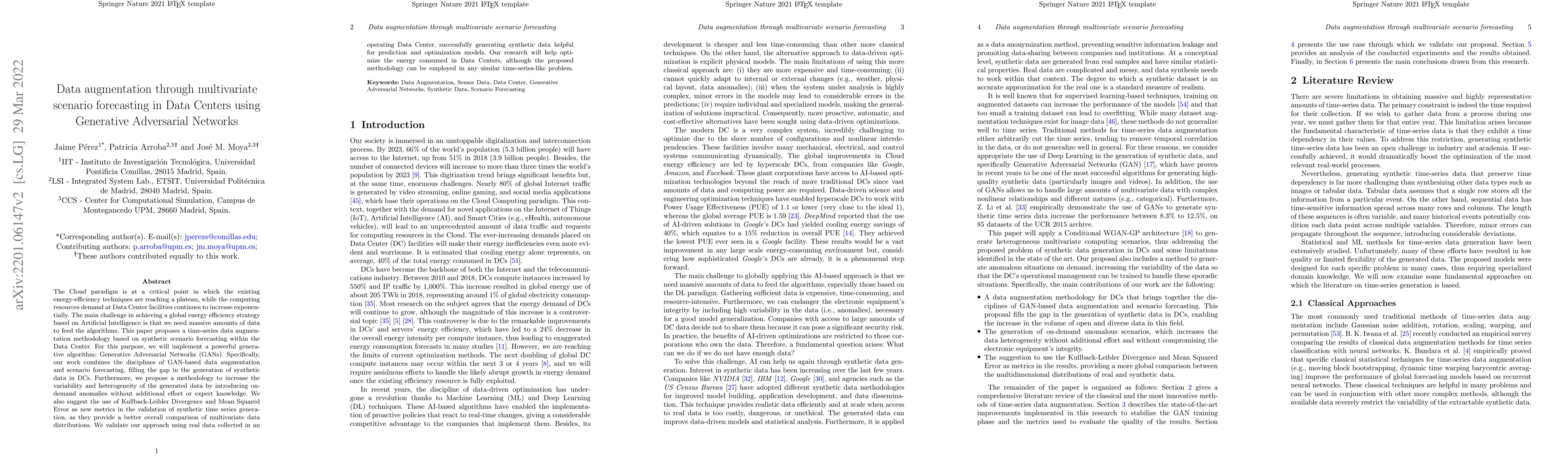Thumbnail for Data augmentation through multivariate scenario forecasting in Data
  Centers using Generative Adversarial Networks