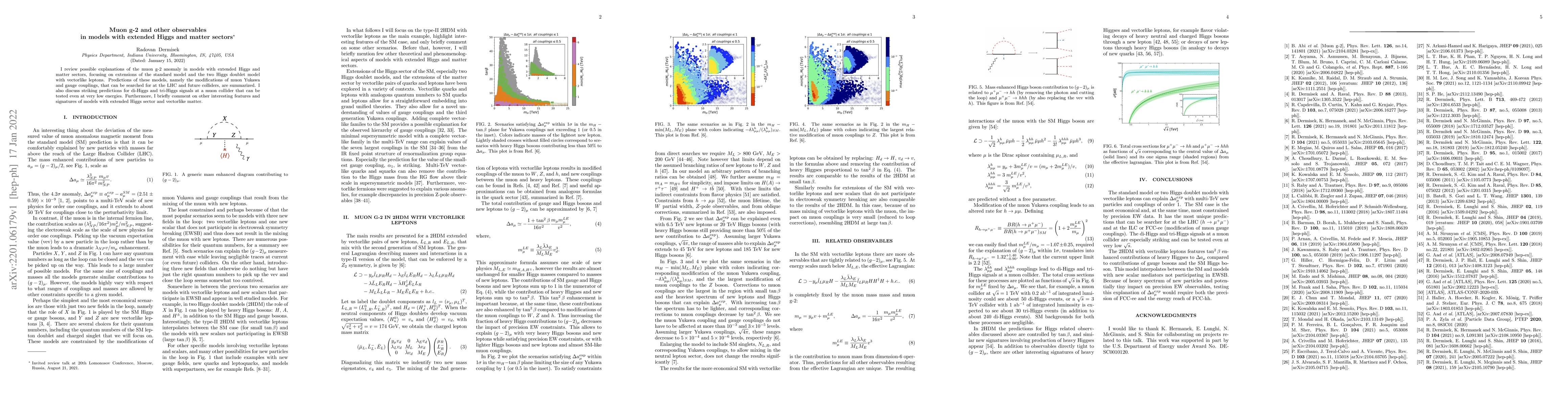 Thumbnail for Muon g-2 and other observables in models with extended Higgs and matter
  sectors