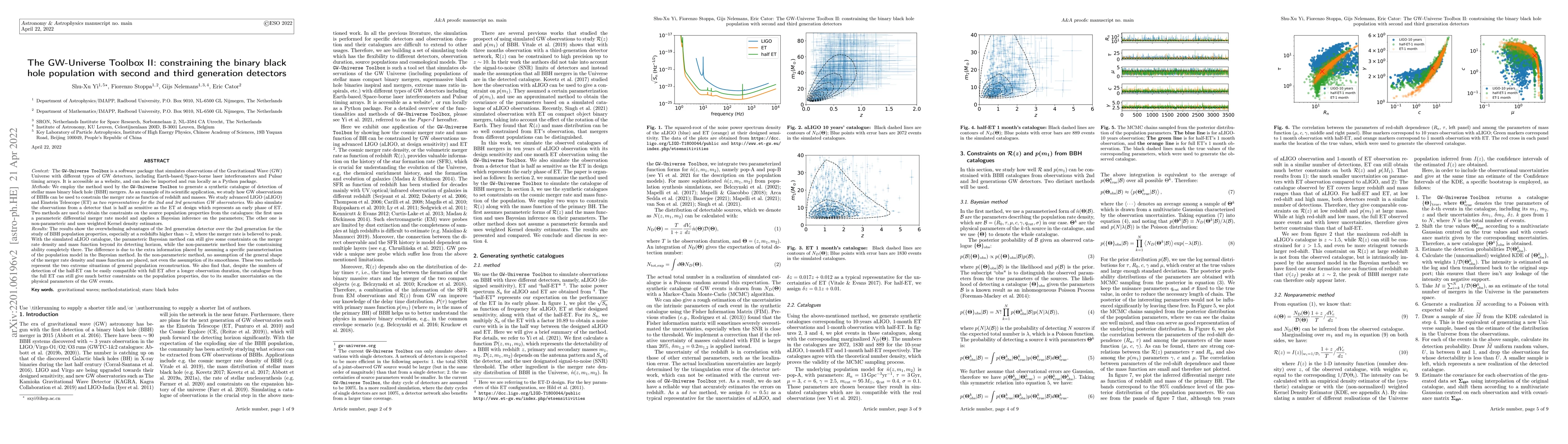 Thumbnail for The GW-Universe Toolbox II: constraining the binary black hole
  population with second and third generation detectors