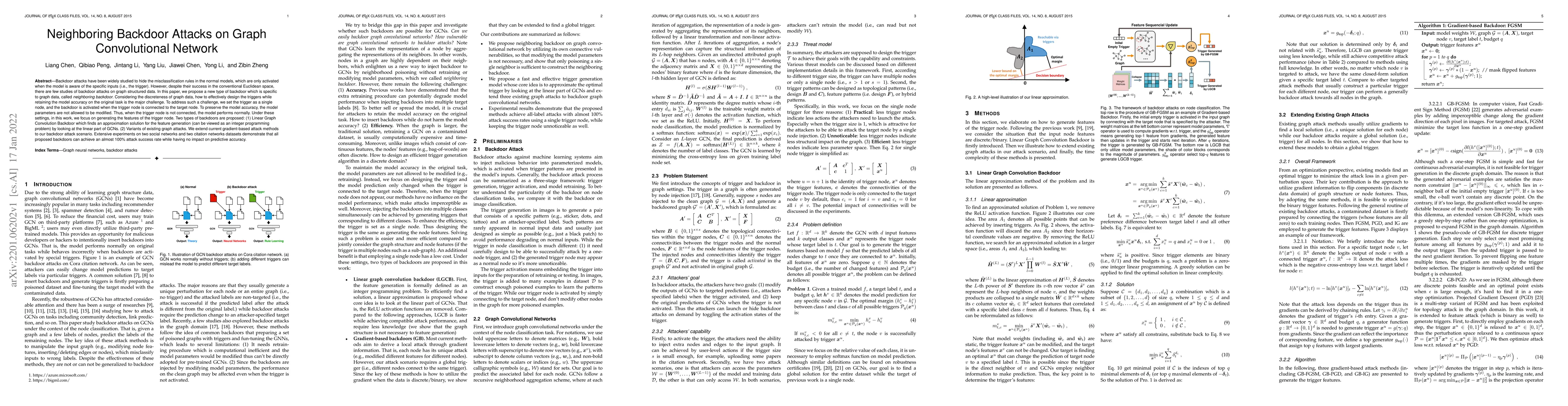 Thumbnail for Neighboring Backdoor Attacks on Graph Convolutional Network