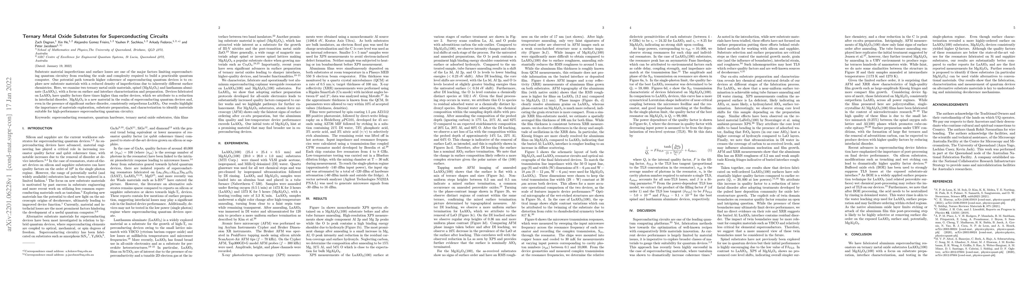 Thumbnail for Ternary Metal Oxide Substrates for Superconducting Circuits