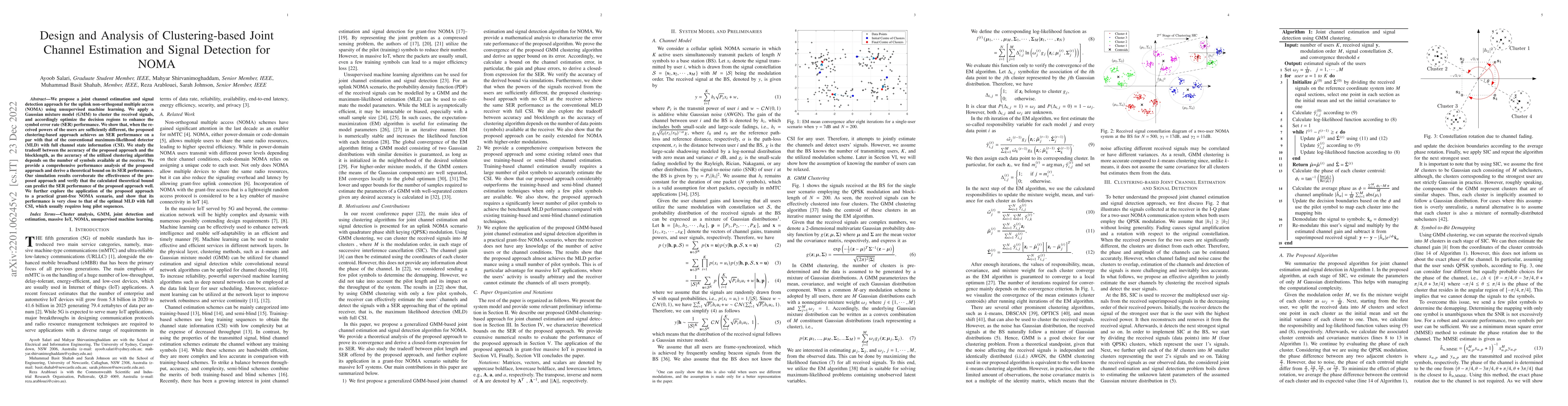 Thumbnail for Design and Analysis of Clustering-based Joint Channel Estimation and
  Signal Detection for NOMA