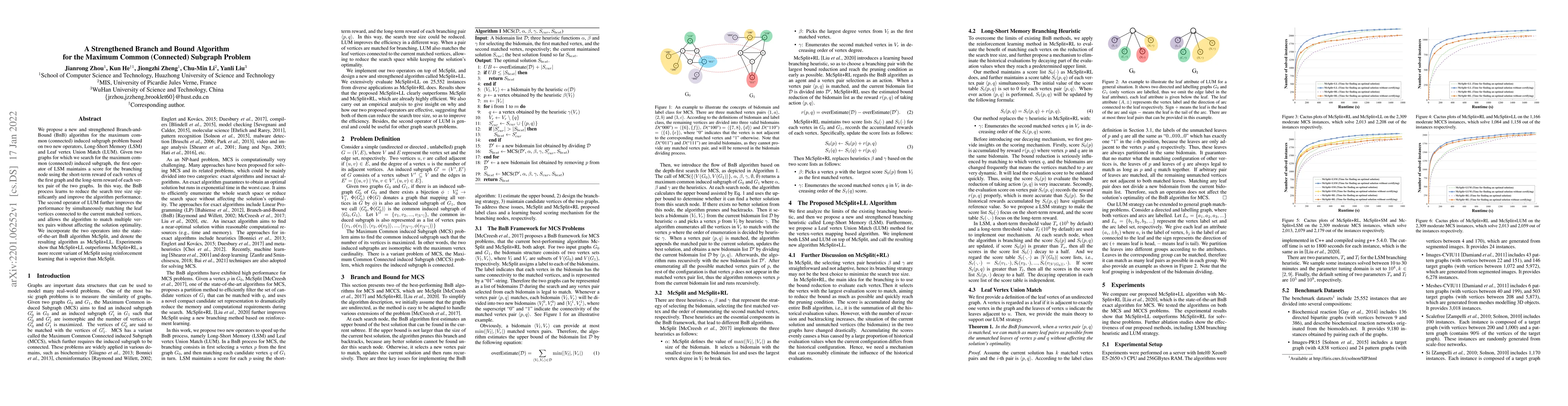 Thumbnail for A Strengthened Branch and Bound Algorithm for the Maximum Common
  (Connected) Subgraph Problem