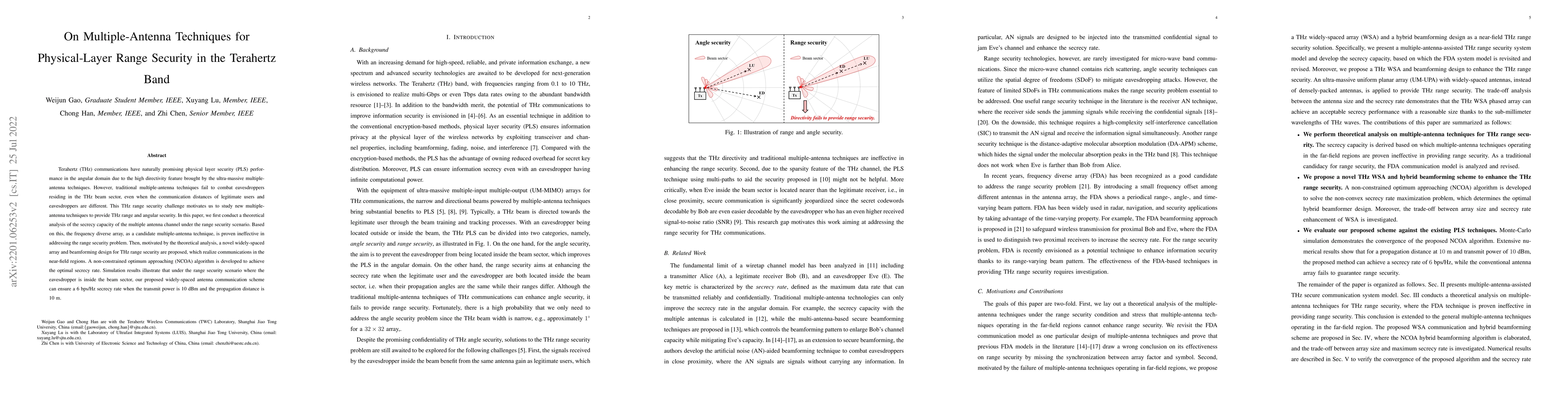 Thumbnail for On Multiple-Antenna Techniques for Physical-Layer Range Security in the
  Terahertz Band