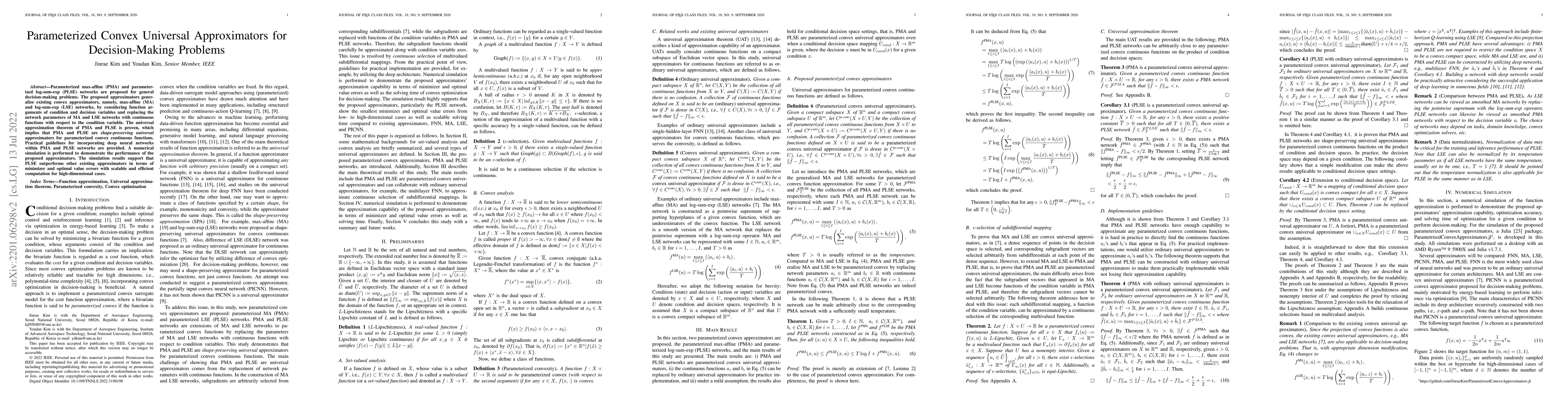 Thumbnail for Parameterized Convex Universal Approximators for Decision-Making
  Problems
