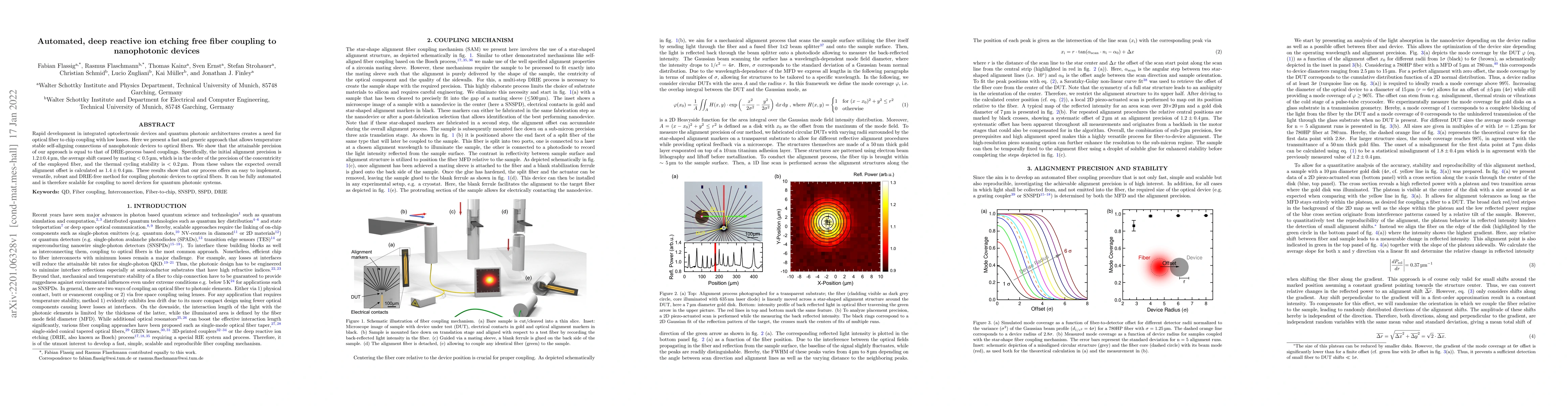 Thumbnail for Automated, deep reactive ion etching free fiber coupling to nanophotonic
  devices