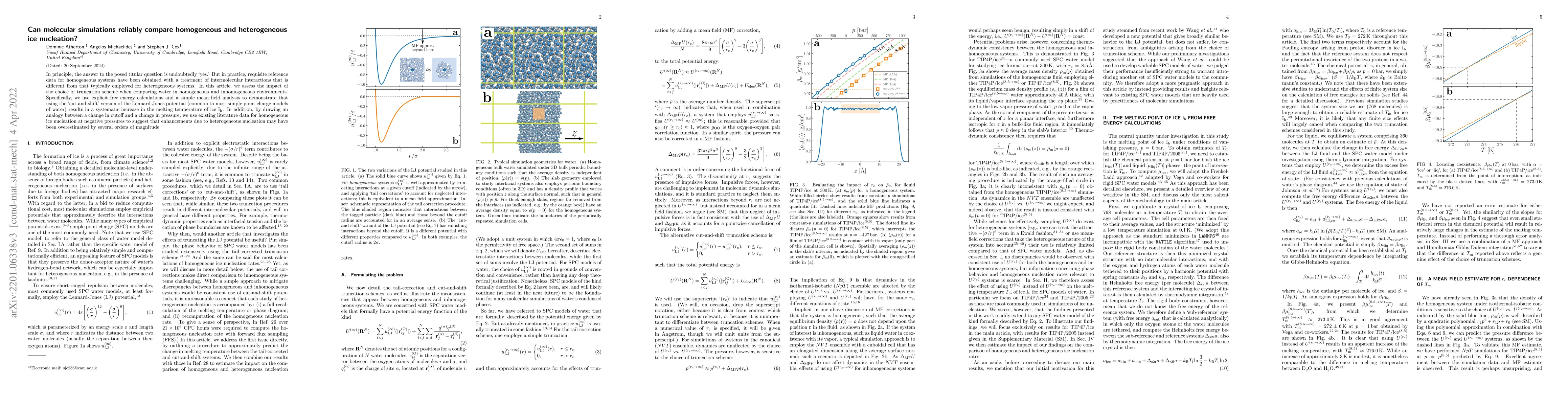 Thumbnail for Can molecular simulations reliably compare homogeneous and heterogeneous
  ice nucleation?