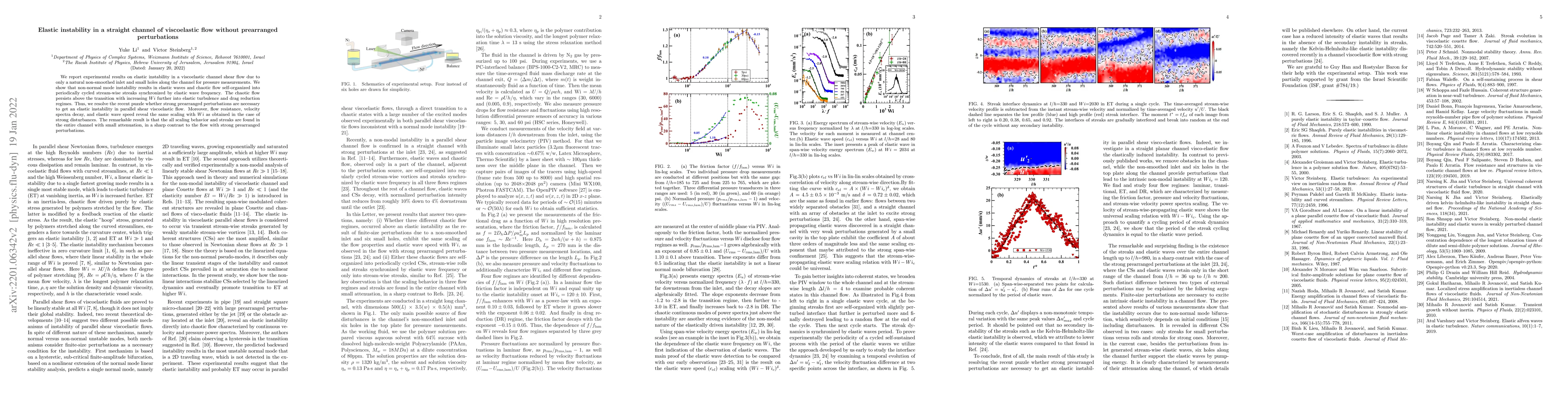 Thumbnail for Elastic instability in a straight channel of viscoelastic flow without
  prearranged perturbations