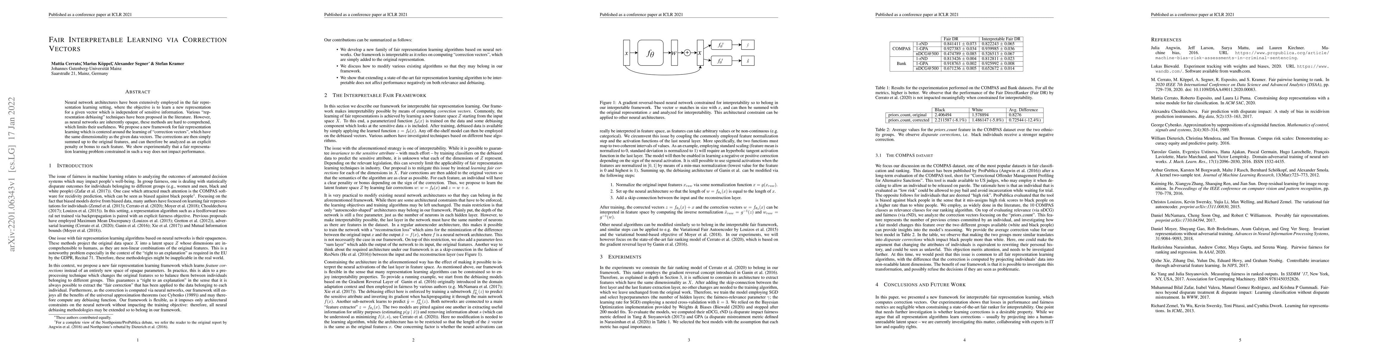 Thumbnail for Fair Interpretable Learning via Correction Vectors