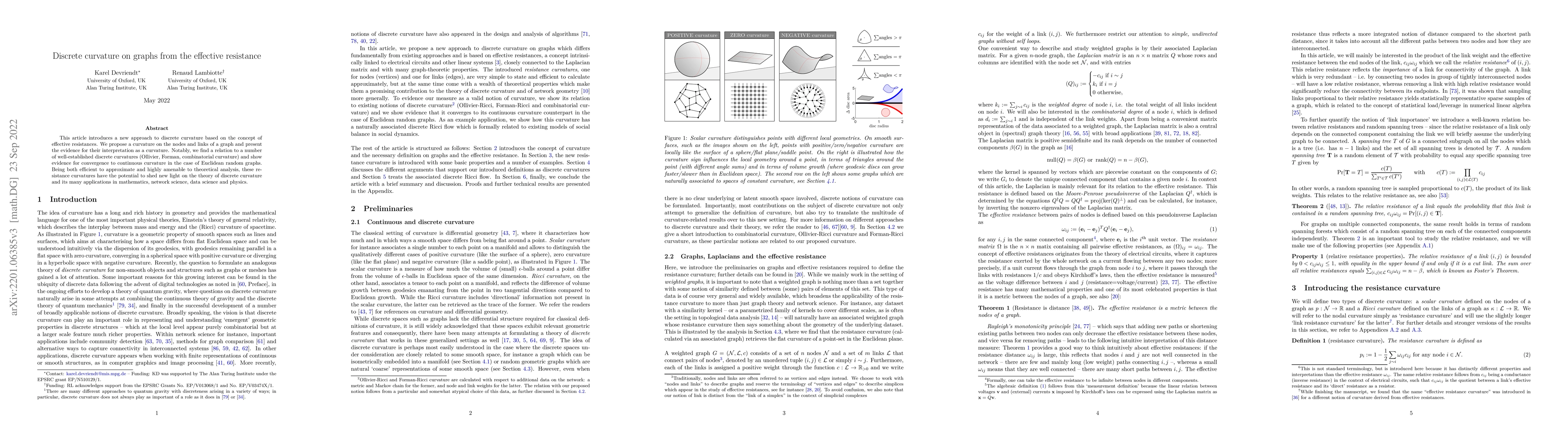 Thumbnail for Discrete curvature on graphs from the effective resistance