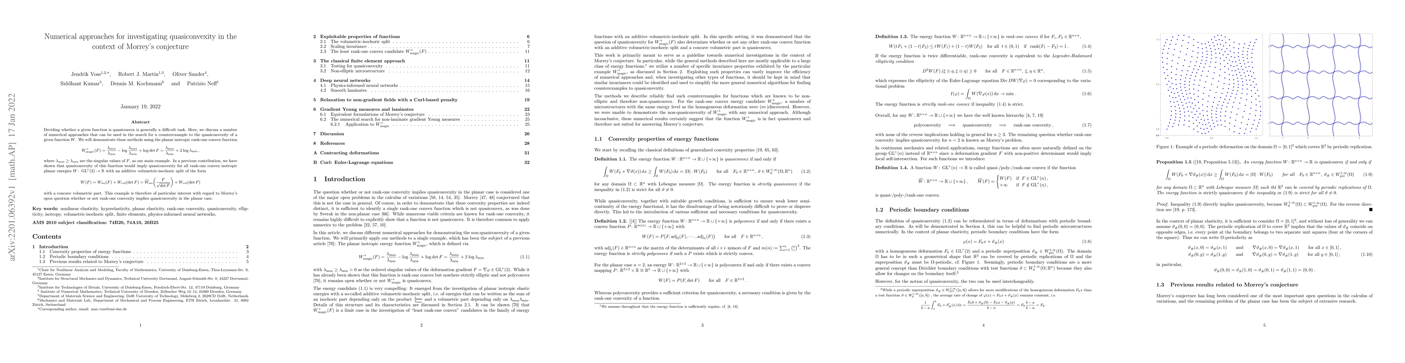 Thumbnail for Numerical approaches for investigating quasiconvexity in the context of
  Morrey's conjecture