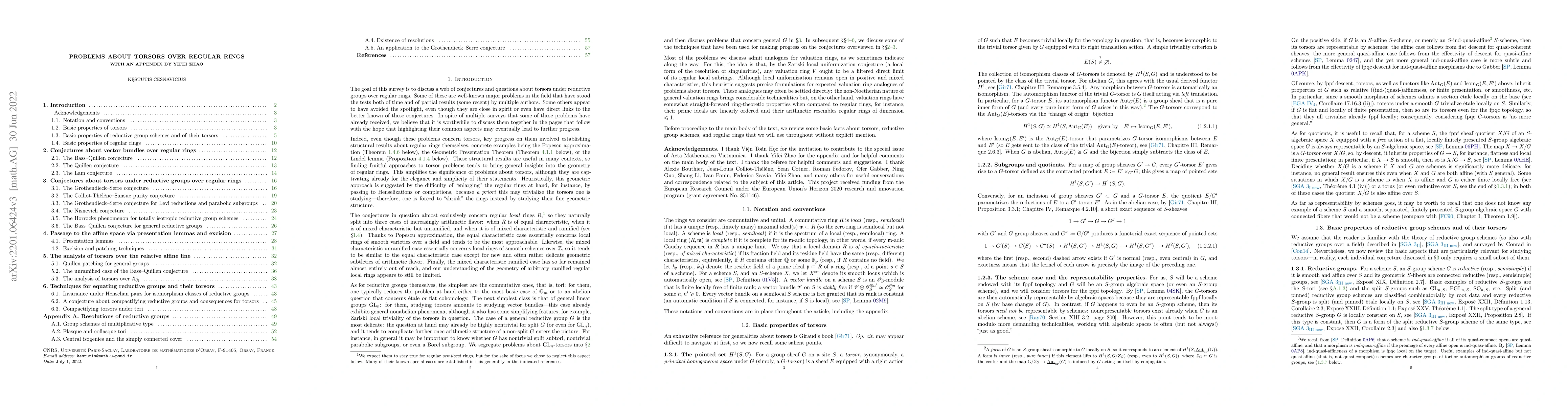 Thumbnail for Problems about torsors over regular rings (with an appendix by Yifei
  Zhao)