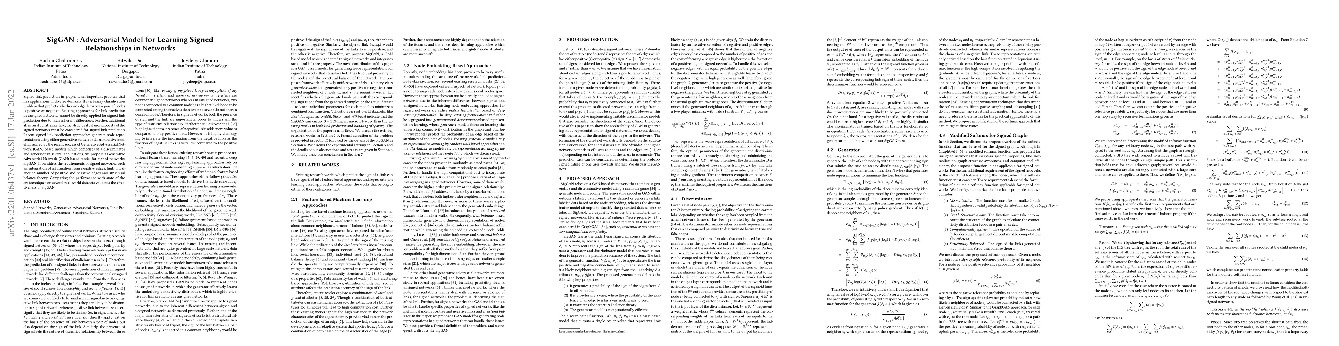 Thumbnail for SigGAN : Adversarial Model for Learning Signed Relationships in Networks