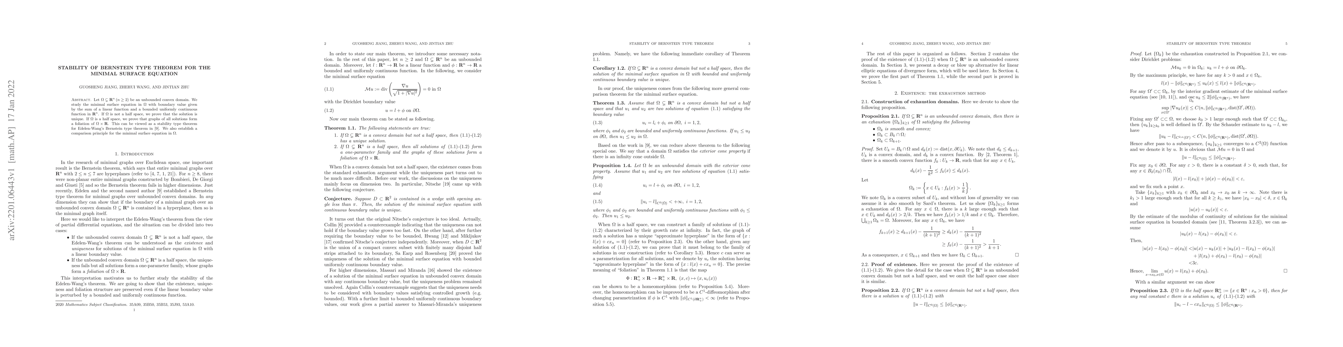 Thumbnail for Stability of Bernstein type theorem for the minimal surface equation