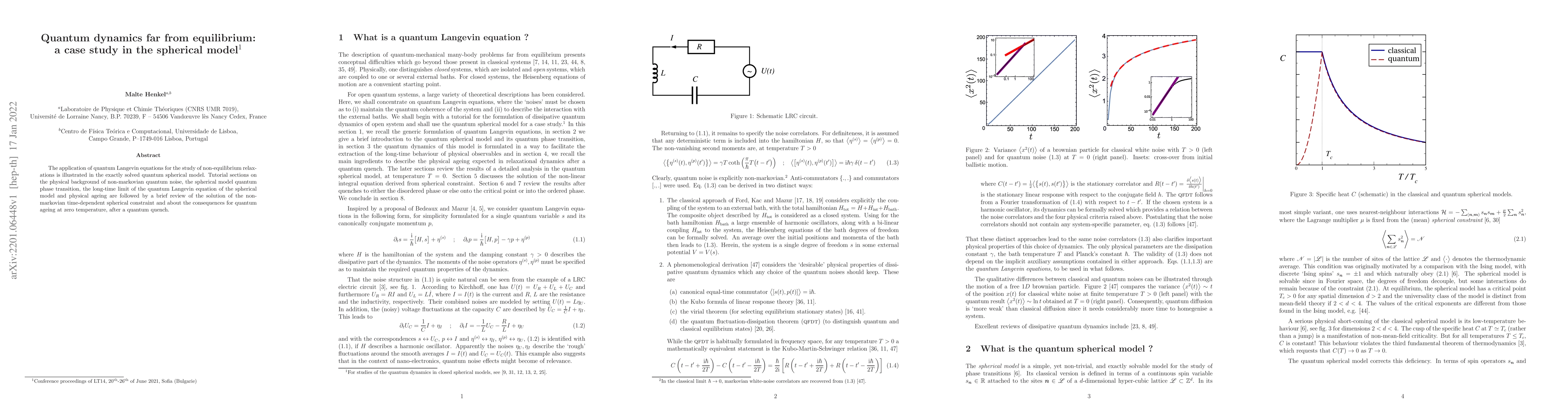 Thumbnail for Quantum dynamics far from equilibrium: a case study in the spherical
  model