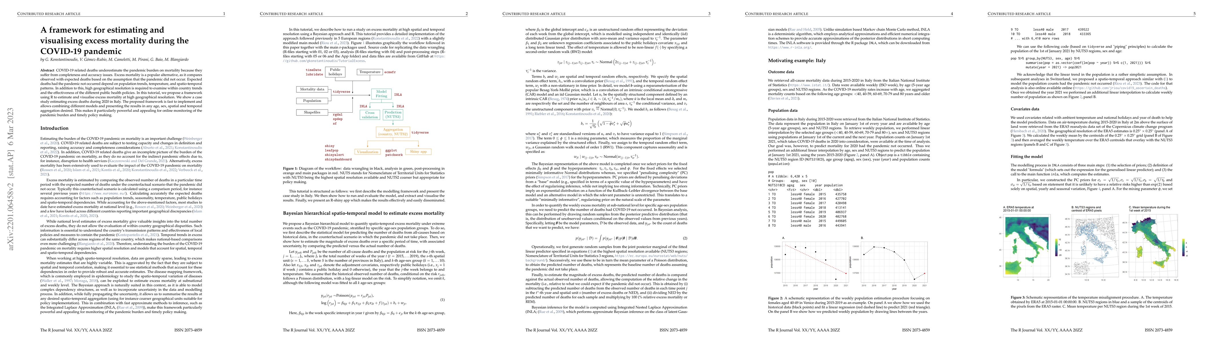 Thumbnail for A framework for estimating and visualising excess mortality during the
  COVID-19 pandemic