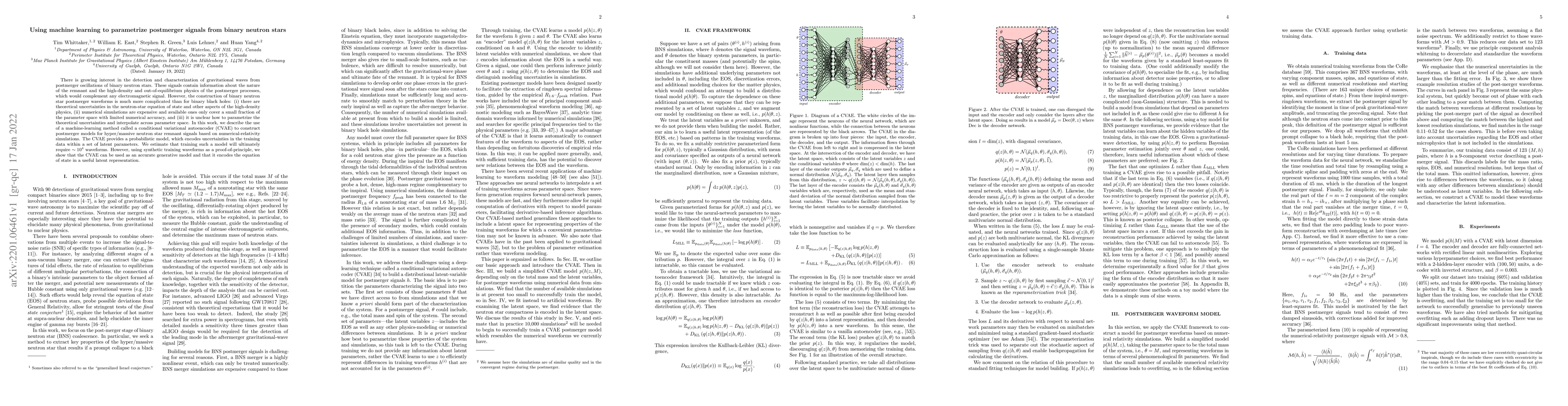 Thumbnail for Using machine learning to parametrize postmerger signals from binary
  neutron stars