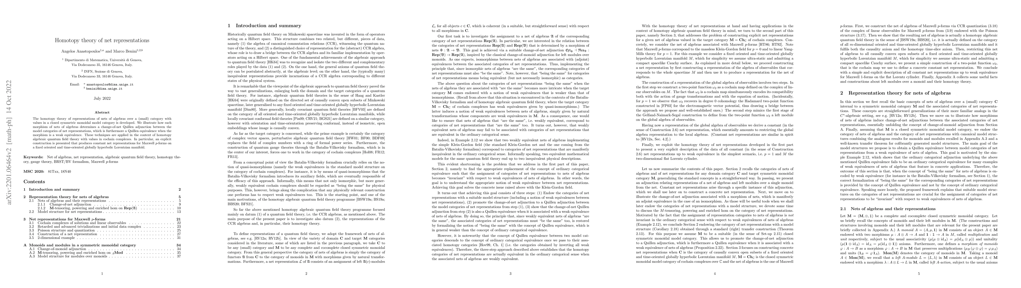 Thumbnail for Homotopy theory of net representations