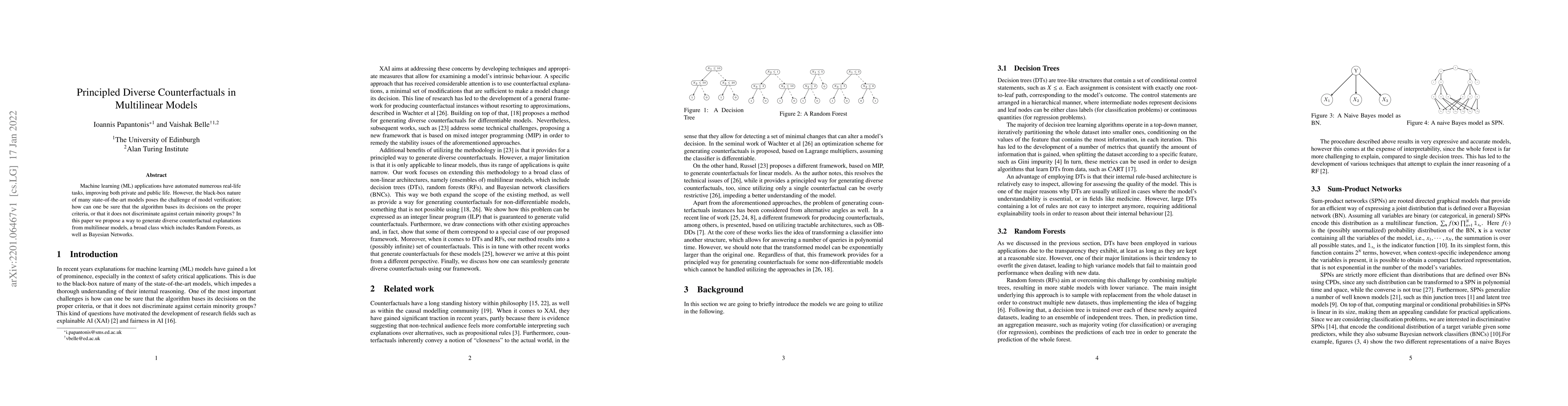 Thumbnail for Principled Diverse Counterfactuals in Multilinear Models