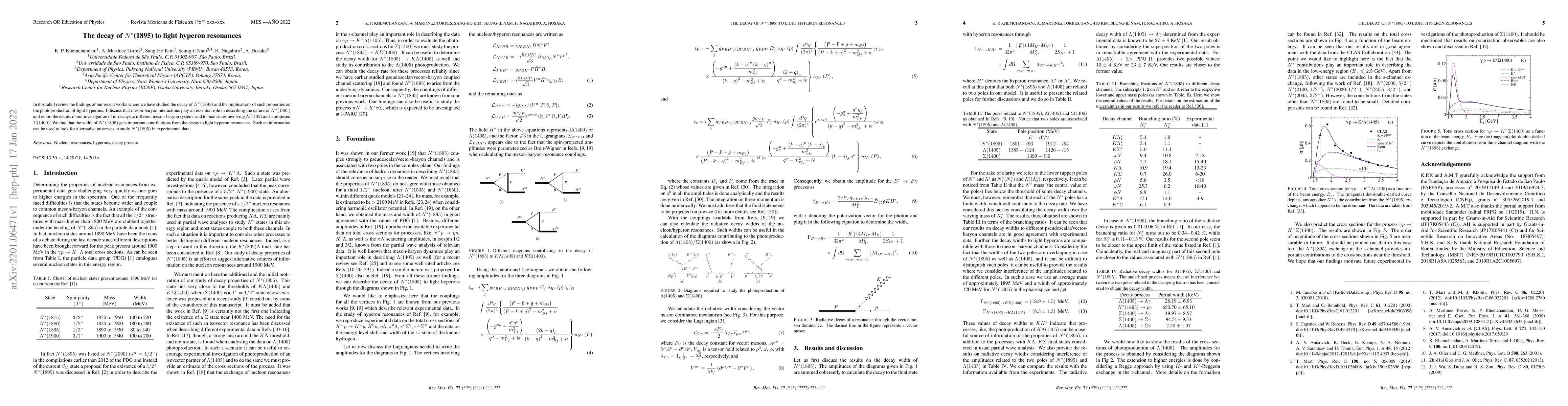 Thumbnail for The decay of $N^*$(1895) to light hyperon resonances