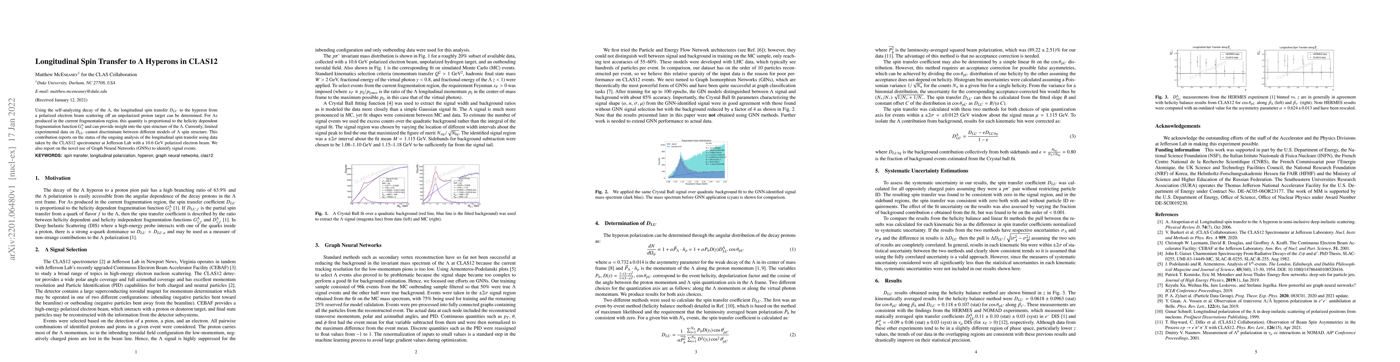 Thumbnail for Longitudinal Spin Transfer to $\Lambda$ Hyperons in CLAS12