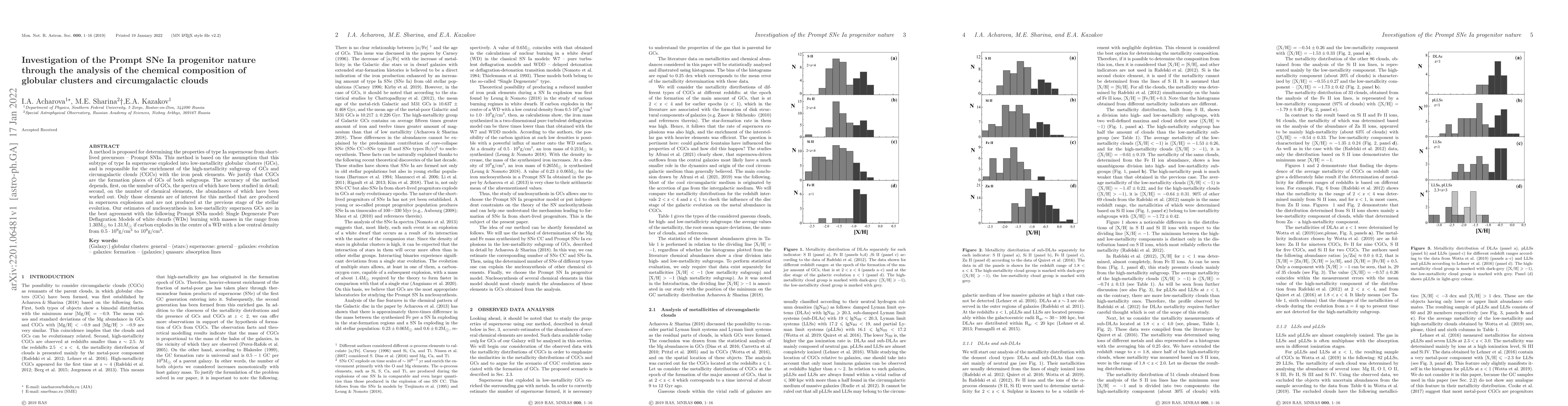 Thumbnail for Investigation of the Prompt SNe Ia progenitor nature through the
  analysis of the chemical composition of globular clusters and circumgalactic
  clouds