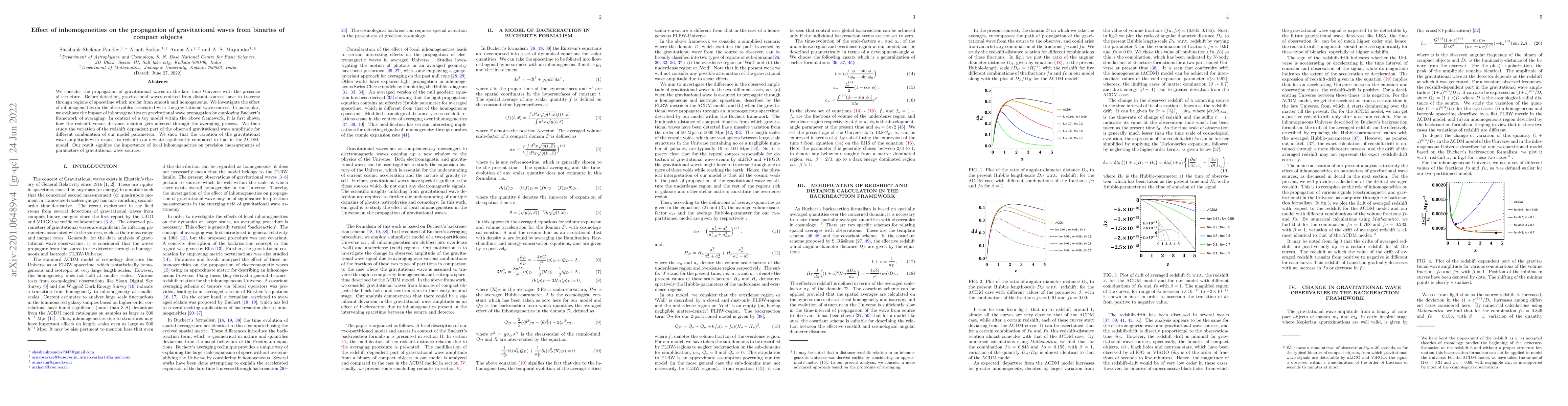 Thumbnail for Effect of inhomogeneities on the propagation of gravitational waves from
  binaries of compact objects