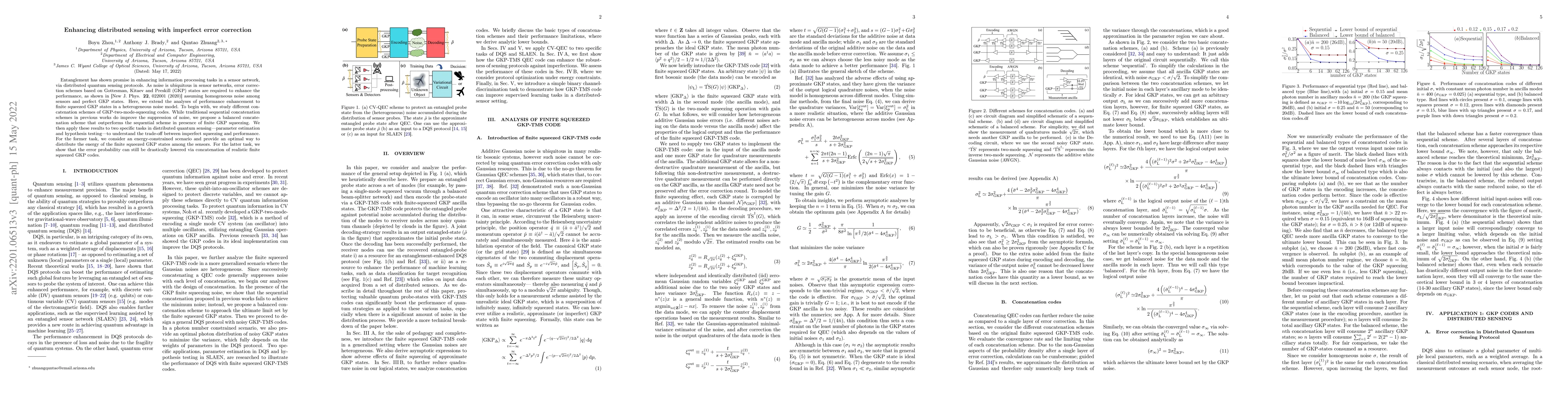 Thumbnail for Enhancing distributed sensing with imperfect error correction