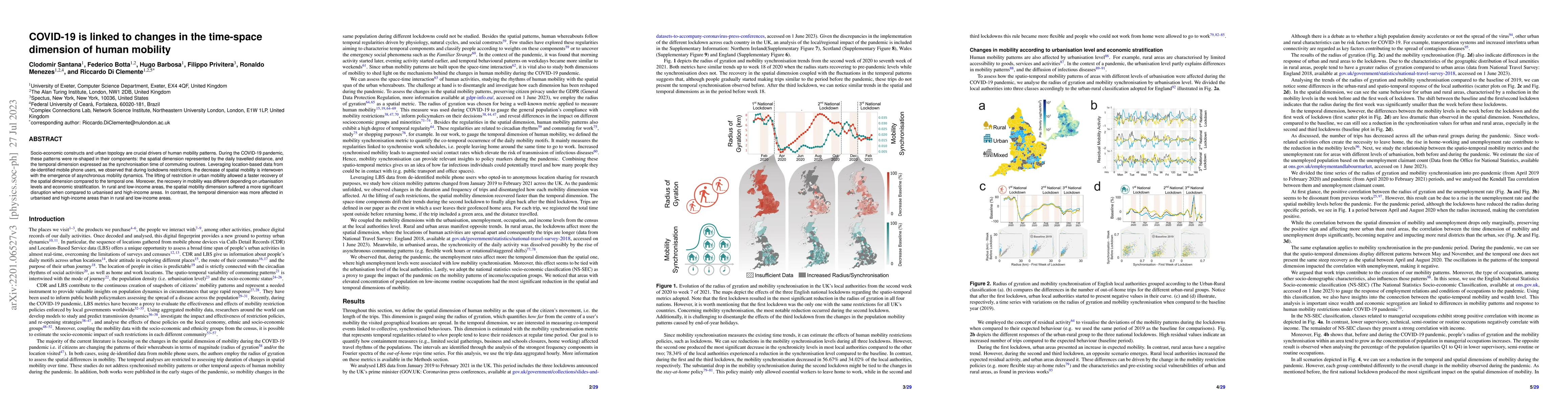 Thumbnail for COVID-19 is linked to changes in the time-space dimension of human
  mobility