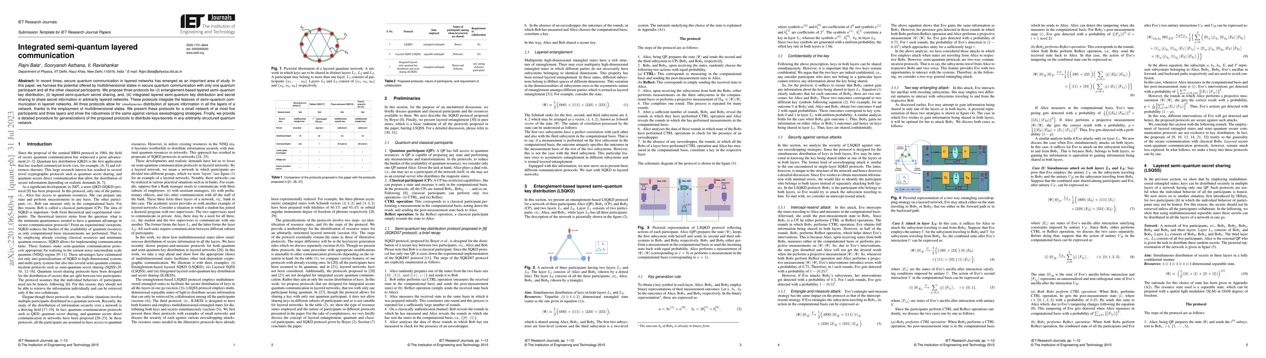 Thumbnail for Integrated semi-quantum layered communication