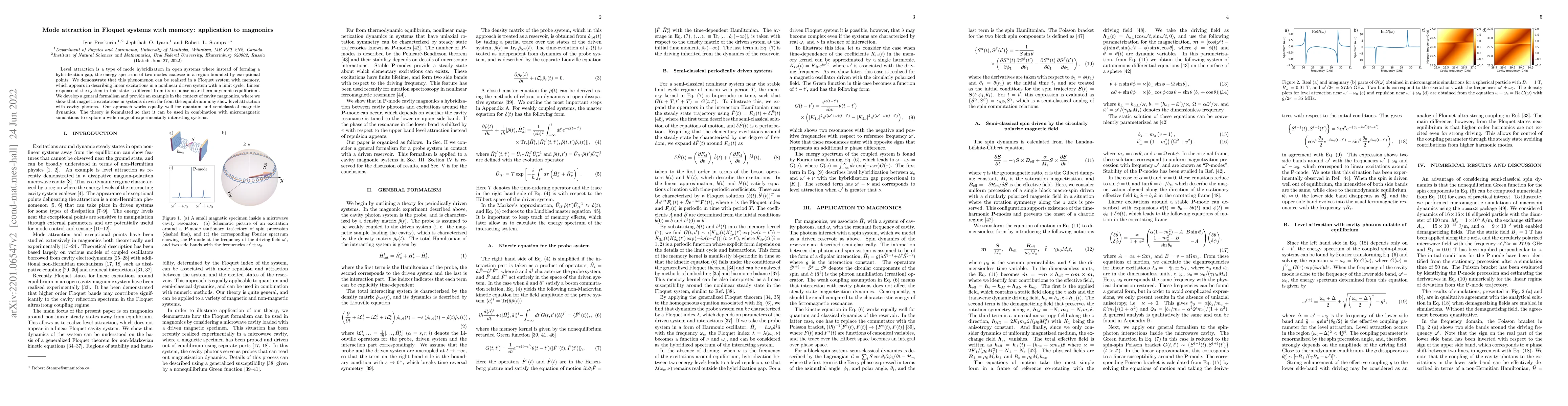 Thumbnail for Mode attraction in Floquet systems with memory: application to magnonics