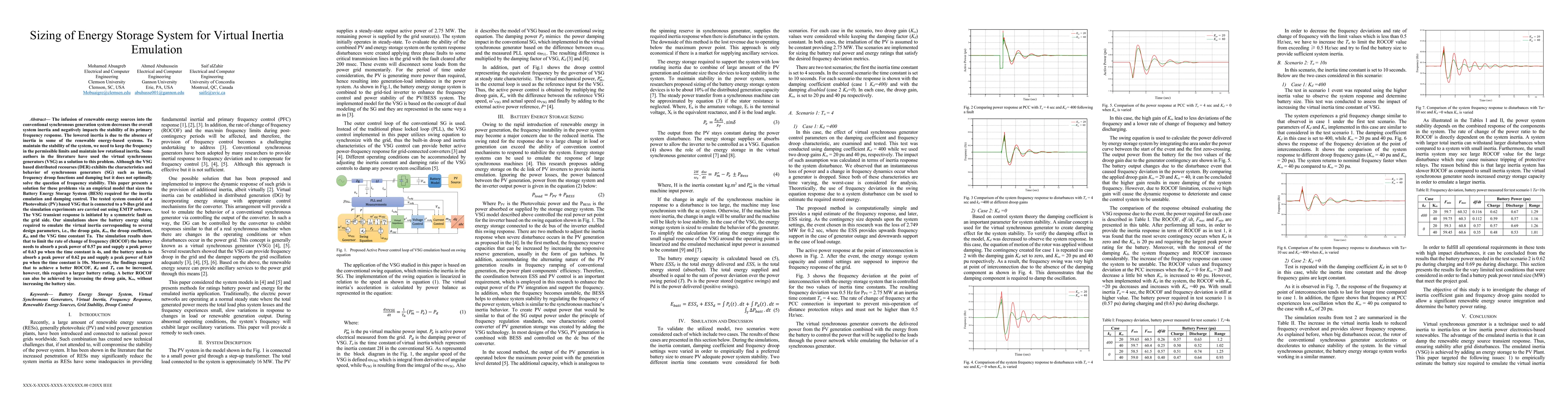 Thumbnail for Sizing of Energy Storage System for Virtual Inertia Emulation