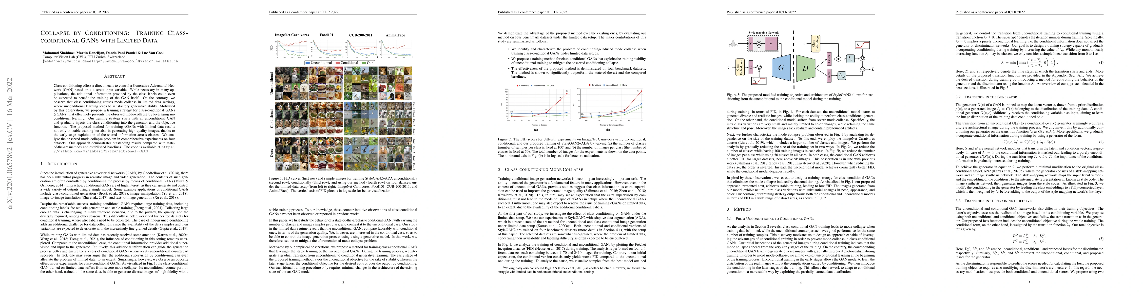 Thumbnail for Collapse by Conditioning: Training Class-conditional GANs with Limited
  Data