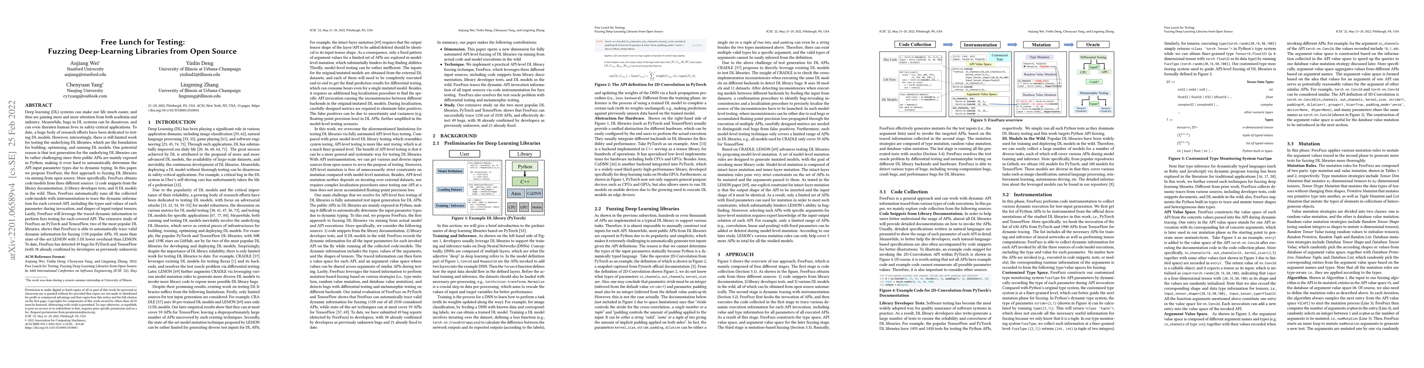 Thumbnail for Free Lunch for Testing: Fuzzing Deep-Learning Libraries from Open Source