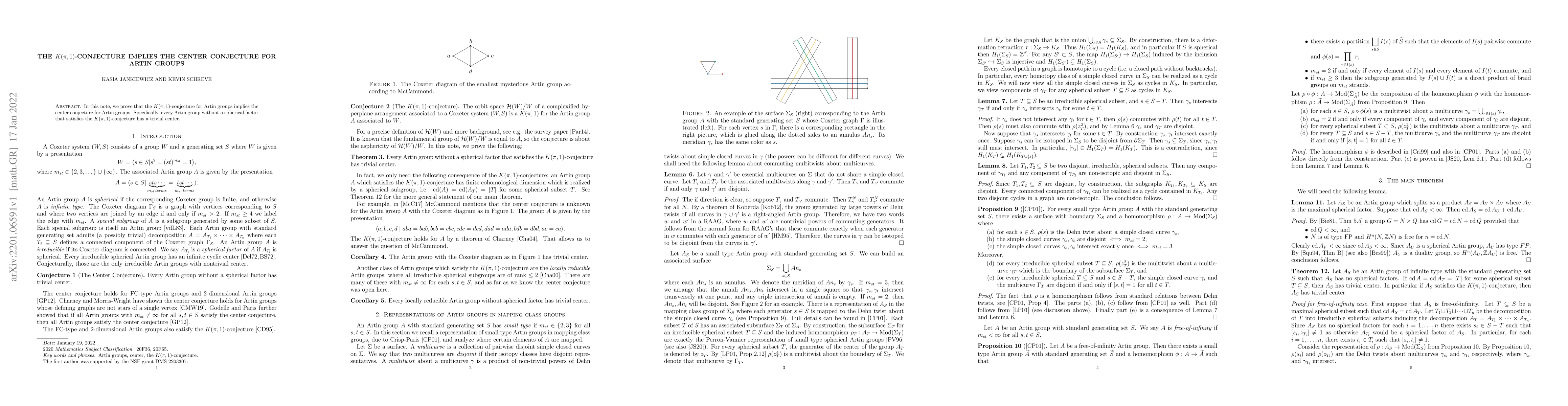 Thumbnail for The $K(\pi,1)$-conjecture implies the center conjecture for Artin groups