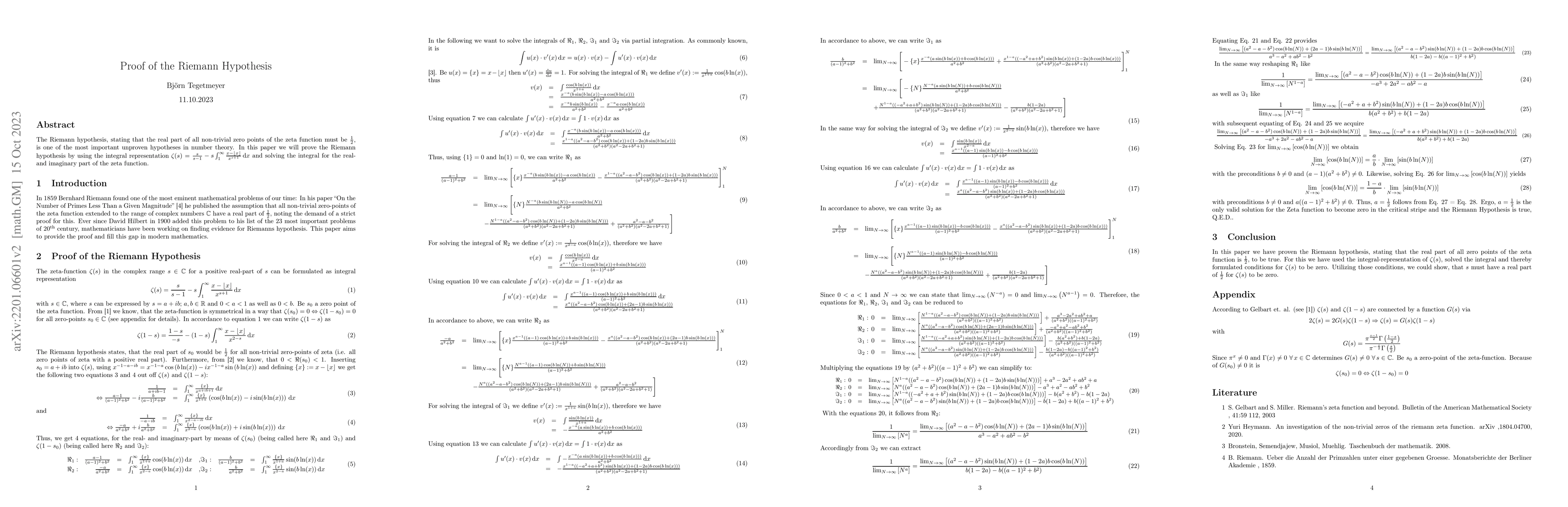 Thumbnail for Proof of the Riemann Hypothesis