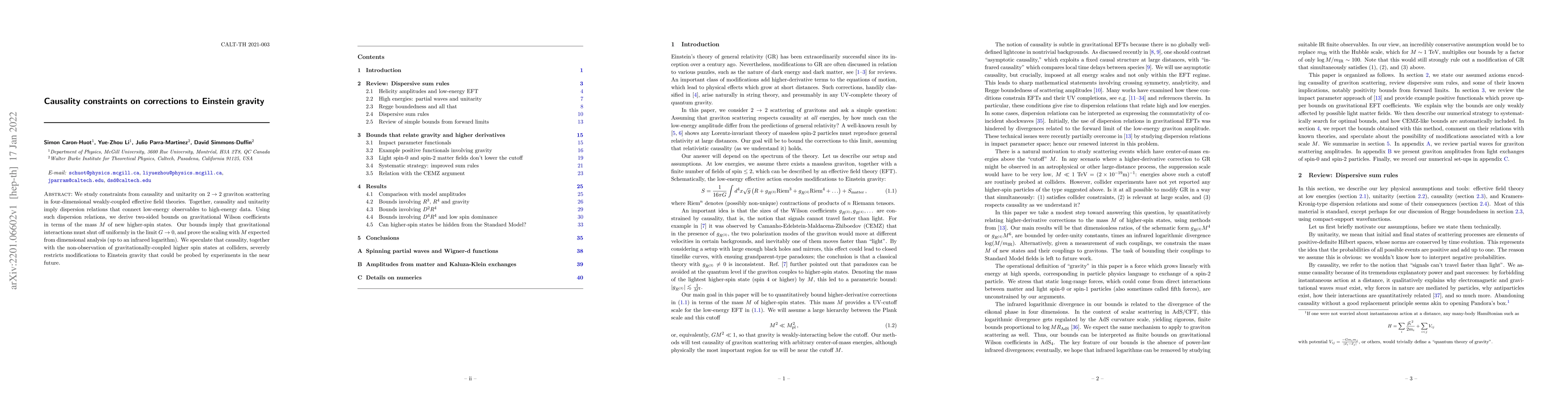 Thumbnail for Causality constraints on corrections to Einstein gravity