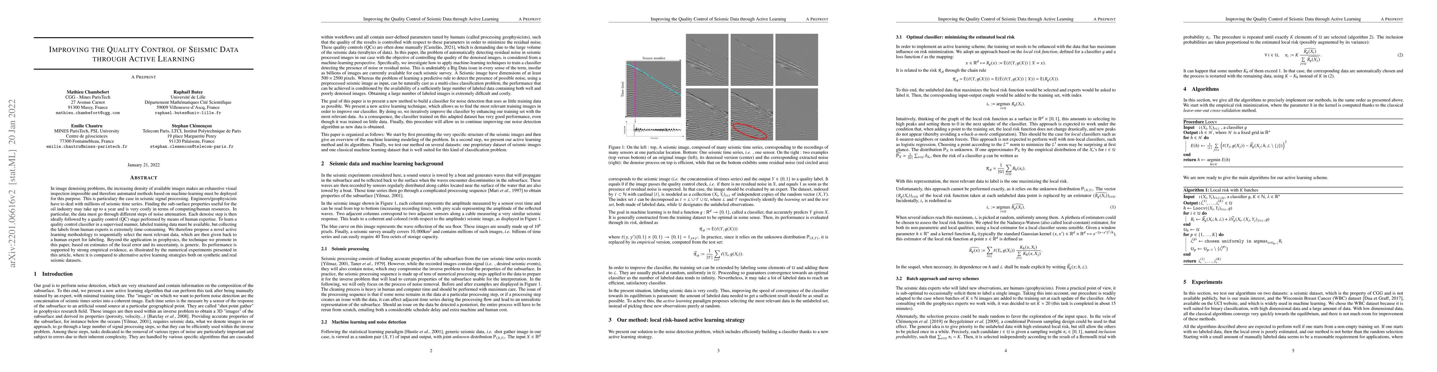 Thumbnail for Improving the quality control of seismic data through active learning