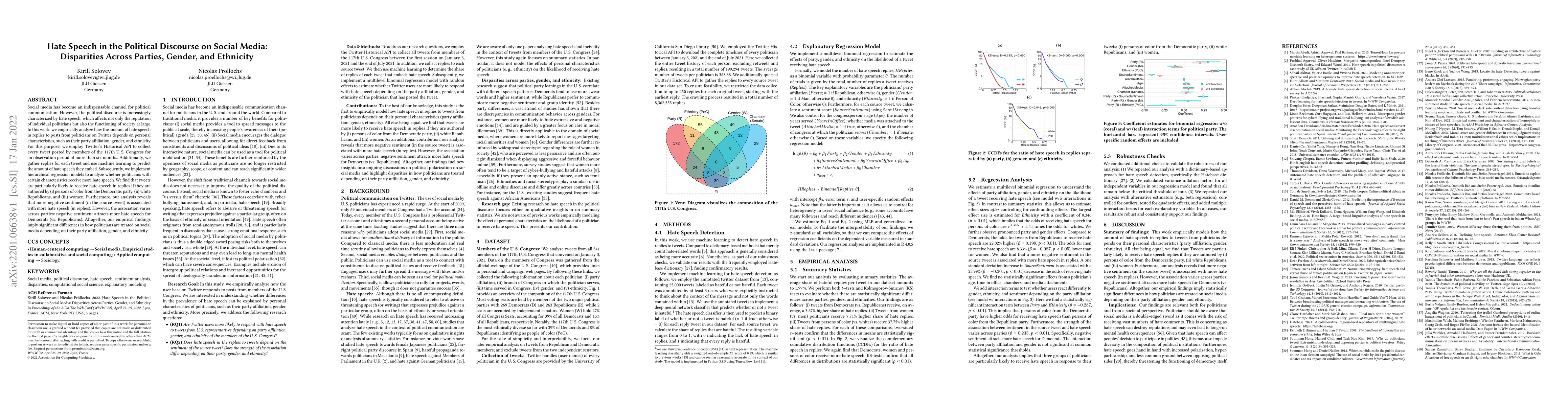 Thumbnail for Hate Speech in the Political Discourse on Social Media: Disparities
  Across Parties, Gender, and Ethnicity