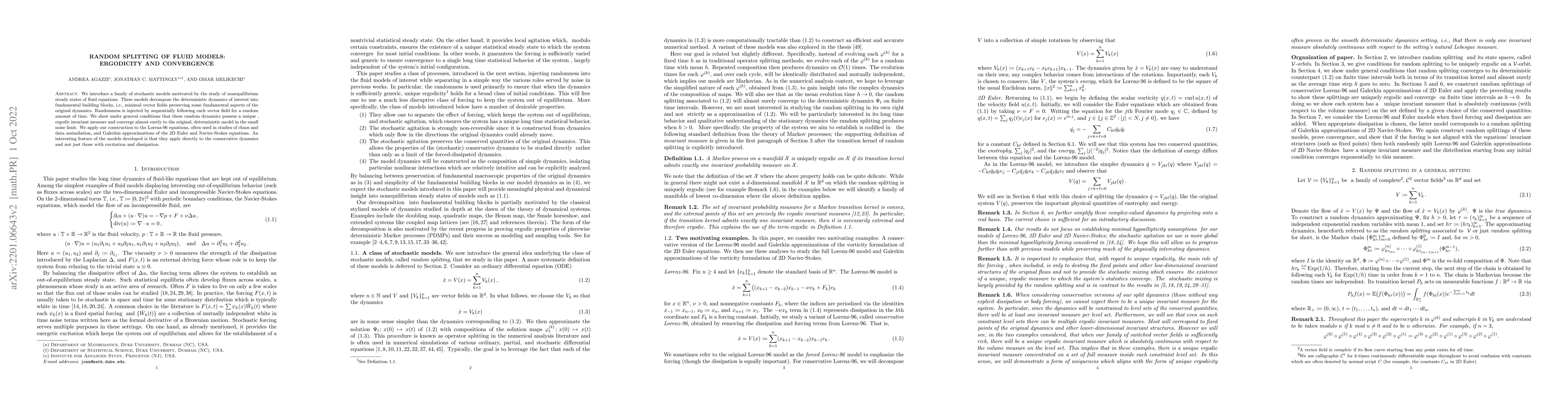 Thumbnail for Random Splitting of Fluid Models: Ergodicity and Convergence