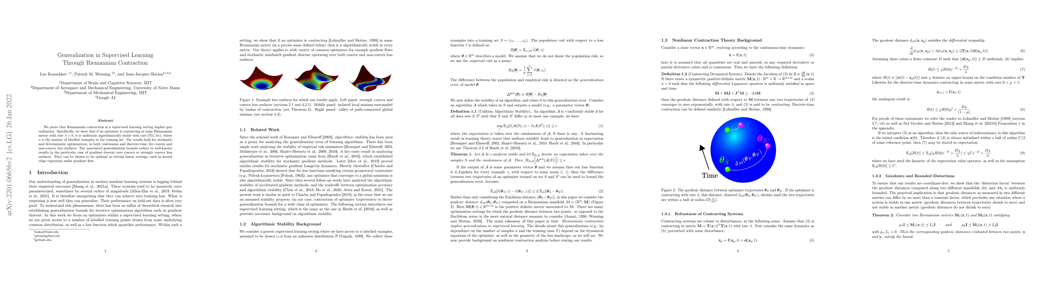Thumbnail for Generalization in Supervised Learning Through Riemannian Contraction