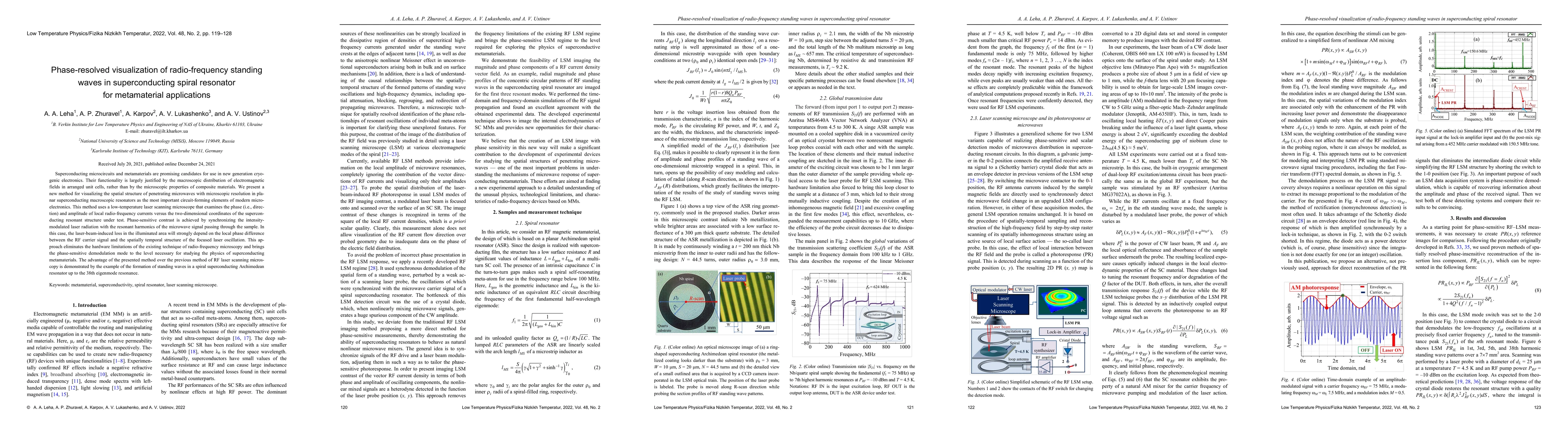 Thumbnail for Phase-resolved visualization of radio-frequency standing waves in
  superconducting spiral resonator for metamaterial applications