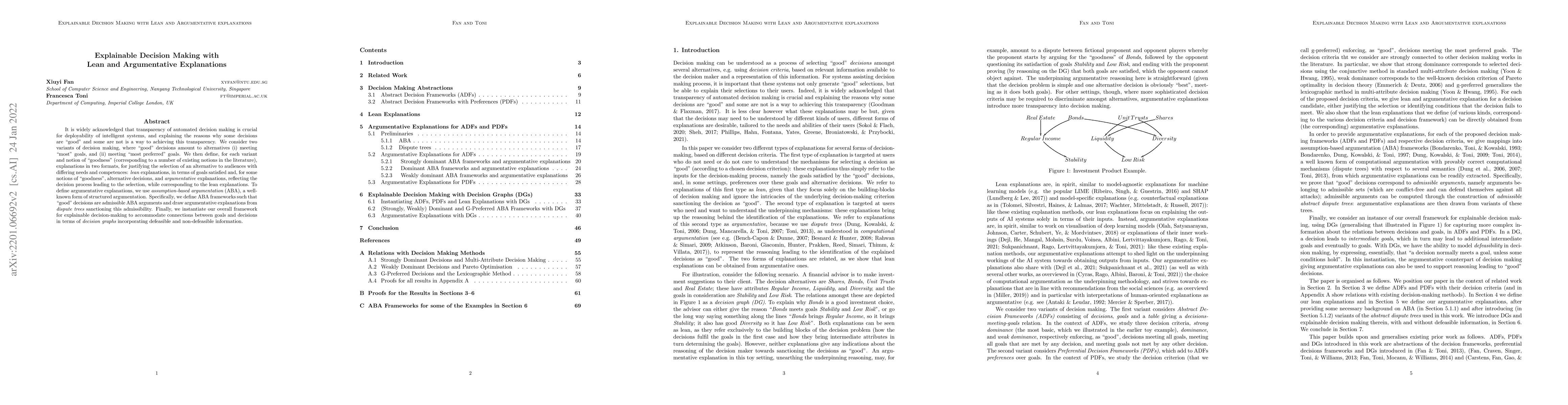 Thumbnail for Explainable Decision Making with Lean and Argumentative Explanations