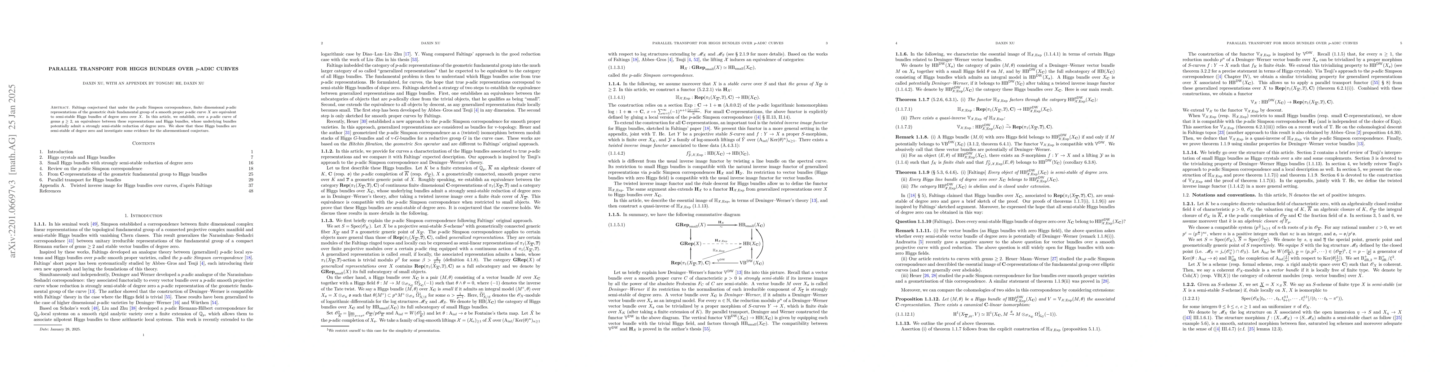 Thumbnail for Parallel transport for Higgs bundles over p-adic curves
