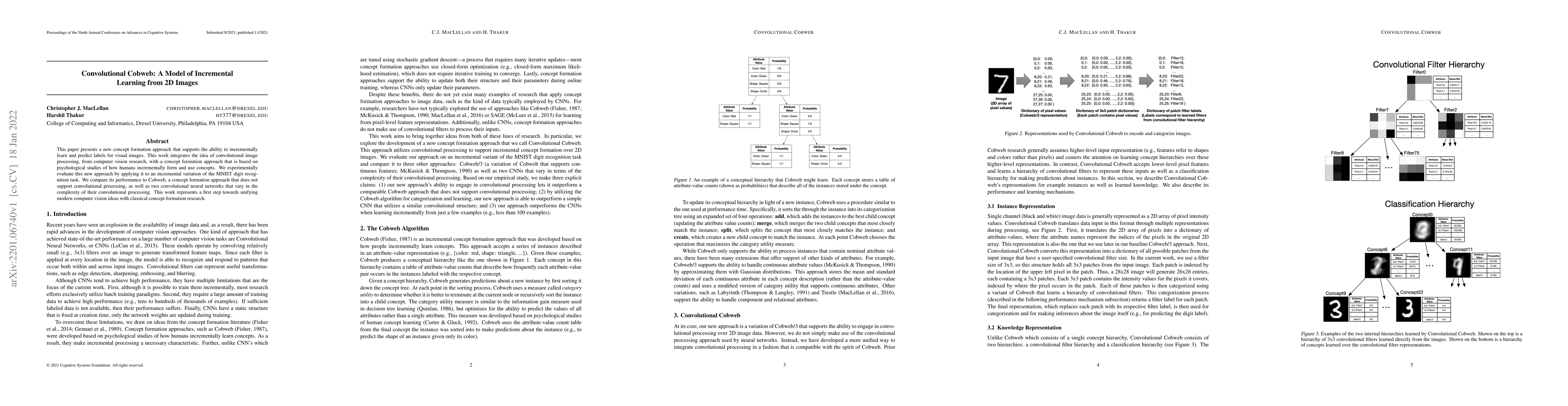 Thumbnail for Convolutional Cobweb: A Model of Incremental Learning from 2D Images