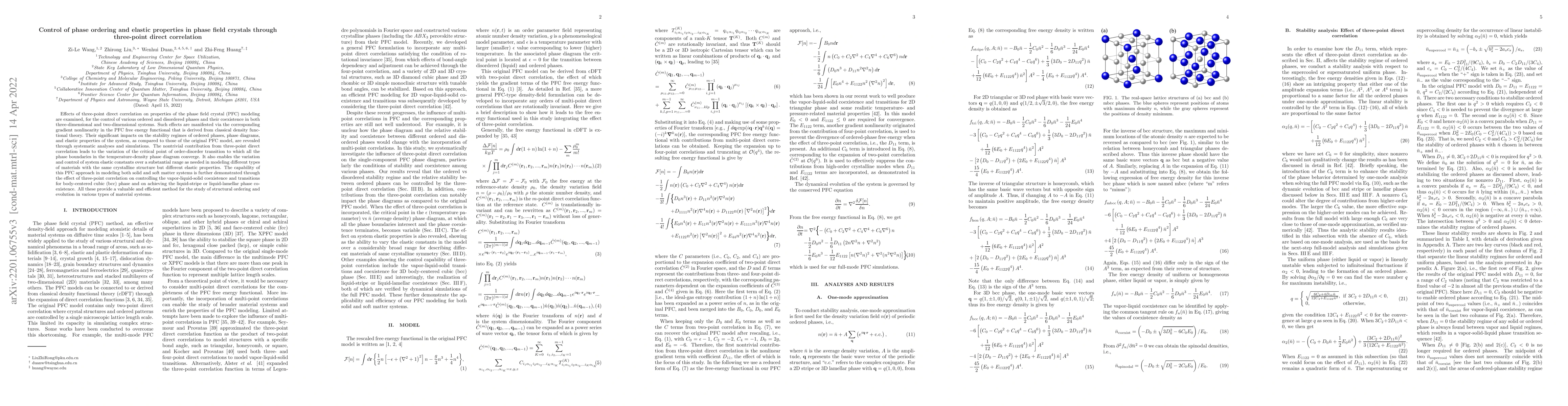 Thumbnail for Control of phase ordering and elastic properties in phase field crystals
  through three-point direct correlation