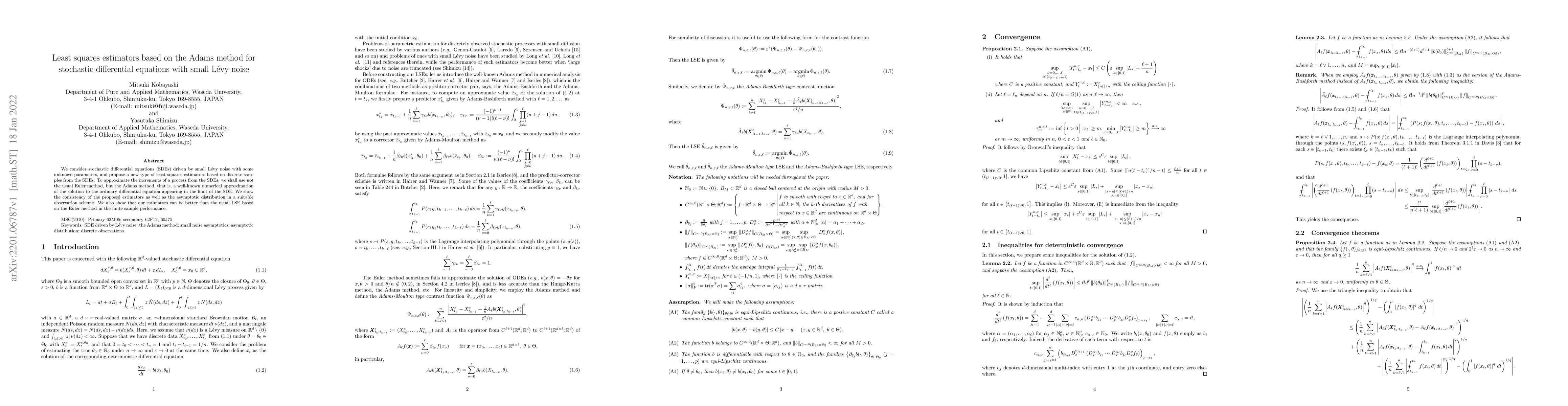 Thumbnail for Least squares estimators based on the Adams method for stochastic
  differential equations with small L\'evy noise